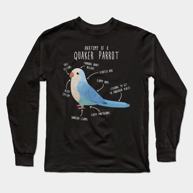 Blue Quaker Anatomy Long Sleeve T-Shirt by Psitta